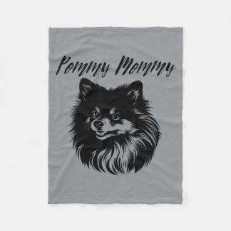 Cute Dog Mum Pommy Mummy Pomvibesnian Dog Fleece Blanket