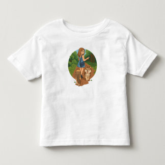Cute Dog Mum Walking Puppies Forest Trail Illustra Toddler T-Shirt
