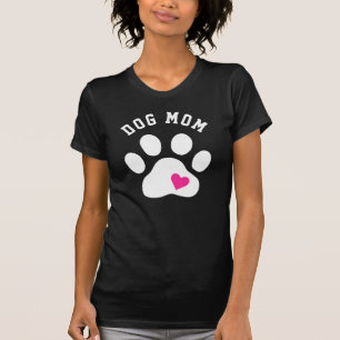 Cute Dog Mum White Paw With Heart T-Shirt