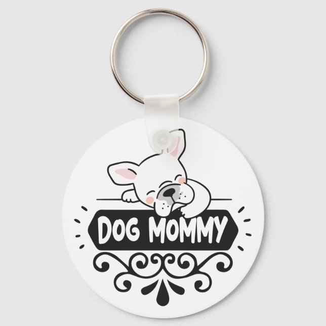 Cute Dog mummy pet animal lovers Key Ring (Front)