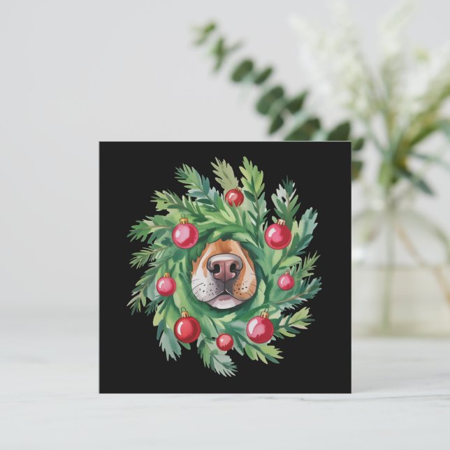 Cute Dog Nose Christmas Dog Mum Party Dogs Lover  Holiday Card (Standing Front)