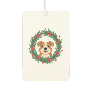 Cute Dog Nose Christmas Wreath Christmas Dog Mom D Car Air Freshener