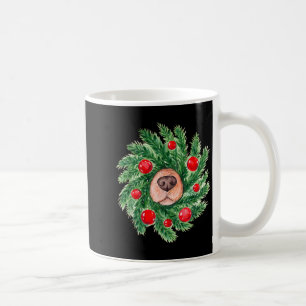 Cute Dog Nose Christmas Wreath Christmas Dog Mom D Coffee Mug