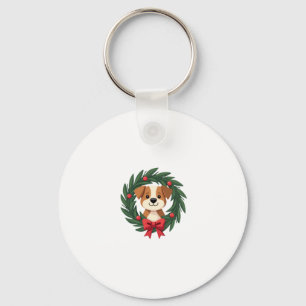 Cute Dog Nose Christmas Wreath Christmas Dog Mom D Key Ring