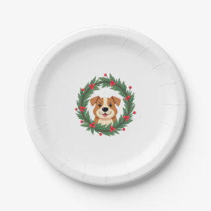 Cute Dog Nose Christmas Wreath Christmas Dog Mom D Paper Plate