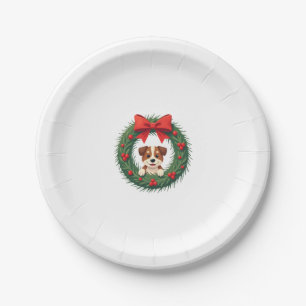 Cute Dog Nose Christmas Wreath Christmas Dog Mom D Paper Plate