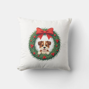 Cute Dog Nose Christmas Wreath Christmas Dog Mum D Cushion
