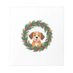 Cute Dog Nose Christmas Wreath Christmas Dog Mum D Notepad