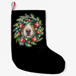 Cute Dog Nose Christmas Wreath Dog Mom Dog Lover  Small Christmas Stocking