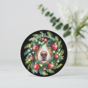 Cute Dog Nose Christmas Wreath Dog Mum Dog Lover  Holiday Card