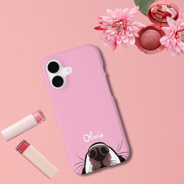 Cute Dog Nose Dog Mom Simple Pink Personalized (Creator Uploaded)