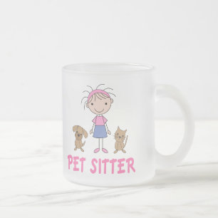 Cute Dog Occupation Pet Sitter Frosted Glass Coffee Mug