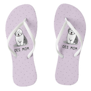 Cute Dog OES Mum Old English Sheepdog Mum (Grey 1) Flip Flops
