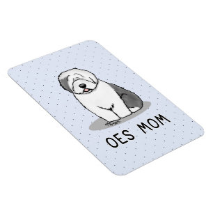 Cute Dog OES Mum Old English Sheepdog Mum (Grey 1) Magnet