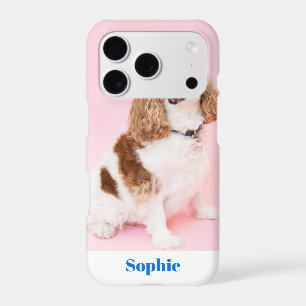 Cute Dog or Your Photo, Blue Name