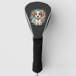 Cute Dog Paint Splash Vector Art_1 Golf Head Cover