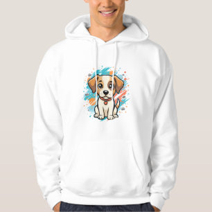 Cute Dog Paint Splash Vector Art_1 Hoodie