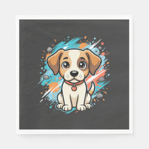 Cute Dog Paint Splash Vector Art_1 Napkin