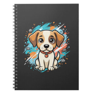 Cute Dog Paint Splash Vector Art_1 Notebook