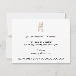 Cute Dog. Pale Cream French Bulldog. Invitation