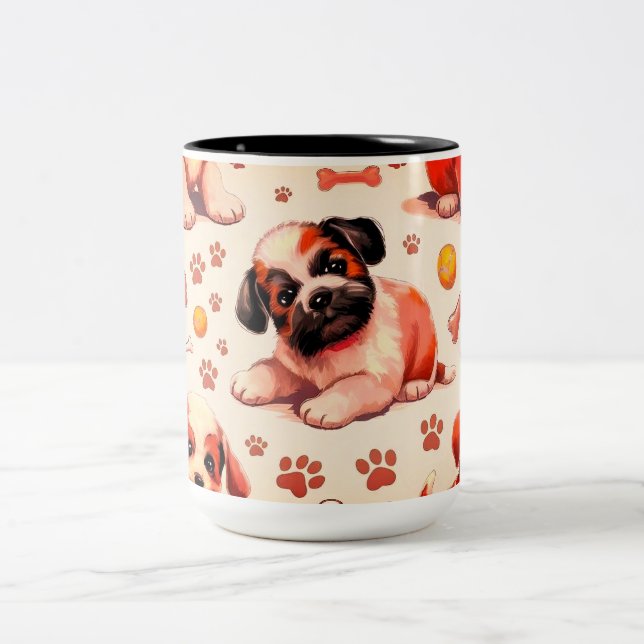 Cute dog pattern 11 oz. coffee mug (Center)