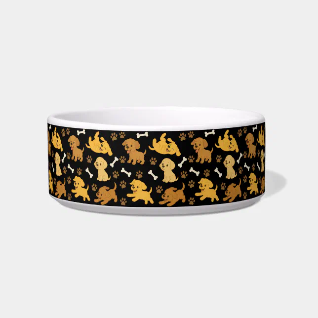 Dog Bowl Pattern Cute Dog Pattern Bowl | Zazzle