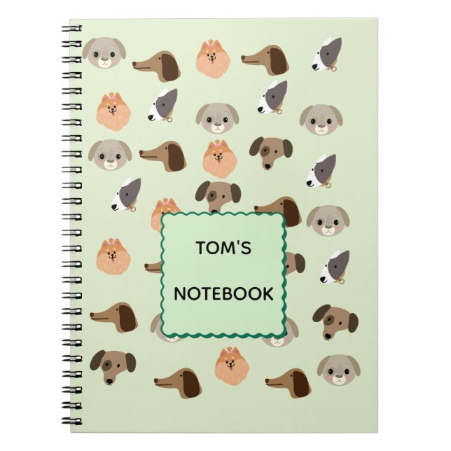 Cute Dog Pattern Custom Spiral Fits All Notebook (Front)
