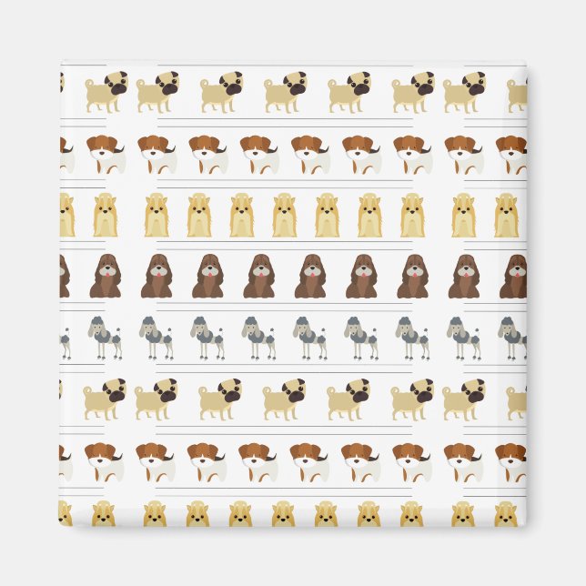 cute dog pattern design for dog lovers- white magnet (Front)