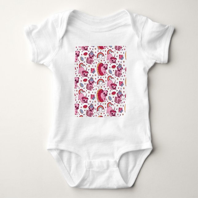 Cute dog pattern for dog lovers baby bodysuit (Front)
