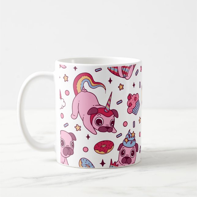 Cute dog pattern for dog lovers coffee mug (Left)