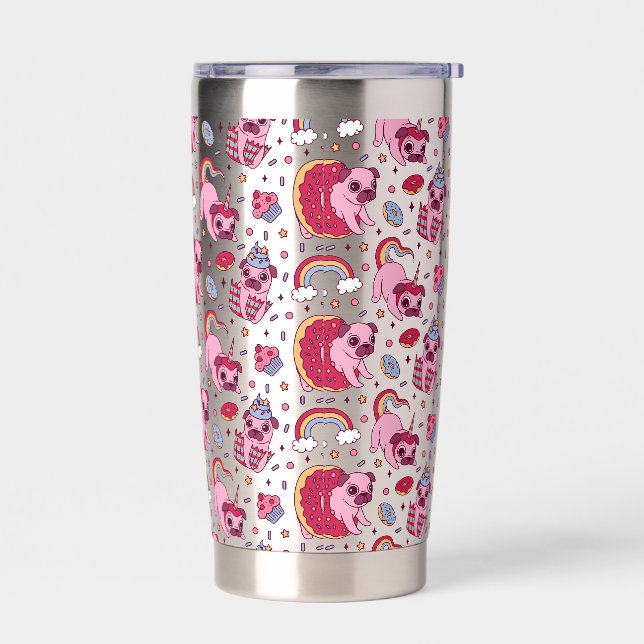 Cute dog pattern for dog lovers insulated tumbler (Left)