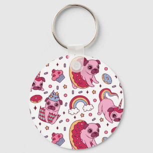 Cute dog pattern for dog lovers key ring