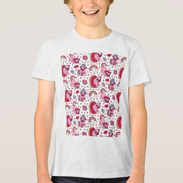 Cute dog pattern for dog lovers Tri-Blend shirt (Front)