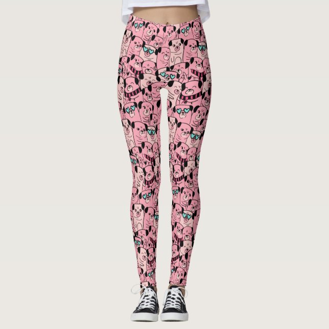 Cute Dog Pattern Leggings (Front)