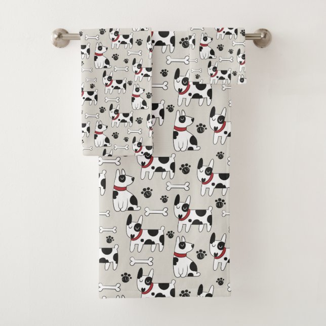 Cute Dog Pattern towel set (Insitu)