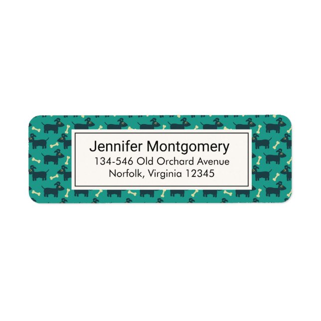 Cute Dog Pattern with Bone on Green Background (Front)