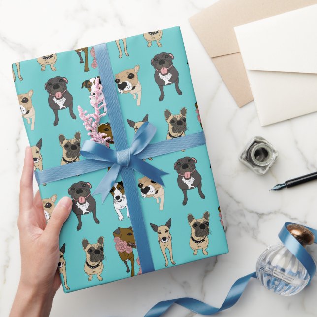 Cute dog pattern wrapping paper (Gifting)