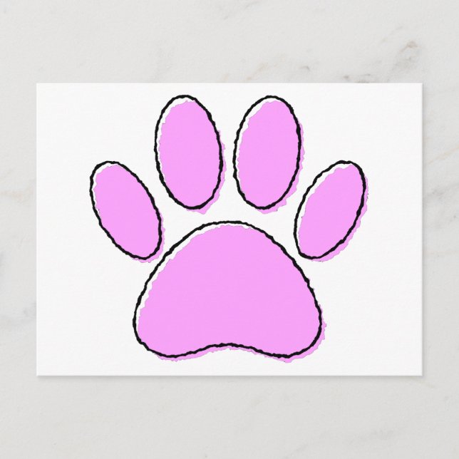 Cute Dog Paw Drawing Postcard (Front)