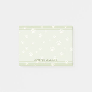 Cute Dog Paw Pattern Sage Green  Post-it Notes