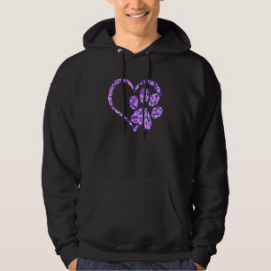 Cute Dog Paw Prin Psychedelic Tie Dye Pomeranian P Hoodie