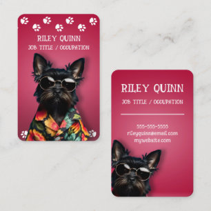 Cute Dog Paw Print Border  Business Card