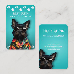 Cute Dog Paw Print Border  Business Card