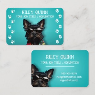 Cute Dog Paw Print Border  Business Card