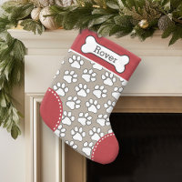 Cute Dog Paw Print Pattern Custom Pet Name