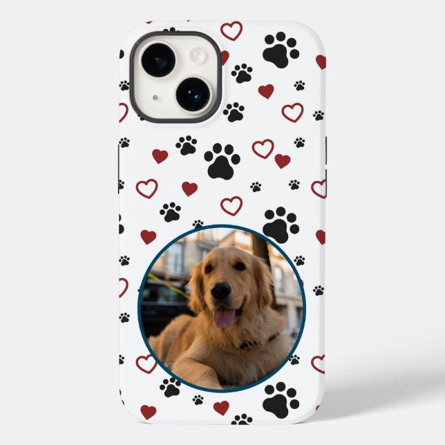 Cute Dog Paw Print Pet Pattern Case-Mate iPhone Case (Back)