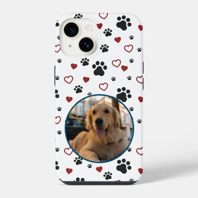 Cute Dog Paw Print Pet Pattern iPhone Case (Back)