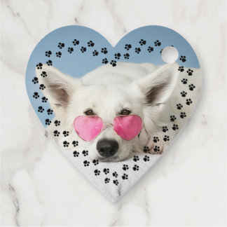 Cute Dog Paw Print Photo Favour Tags