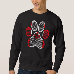 Cute Dog Paw With Maple Leaf Canadian Flag Happy C Sweatshirt