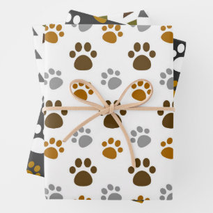 Cute Dog Paws Pattern Wrapping Paper Sheet