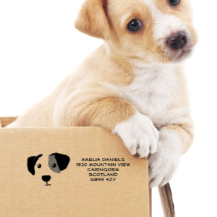 Cute Dog Personalised Address Rubber Stamp